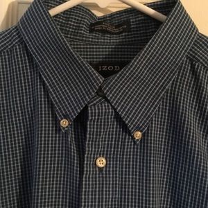 Izod Oxford Print Button Down Shirt 17.5 x 34/35
